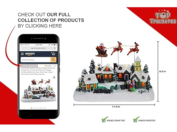 Top Treasures Village Houses with Reindeer Sleigh