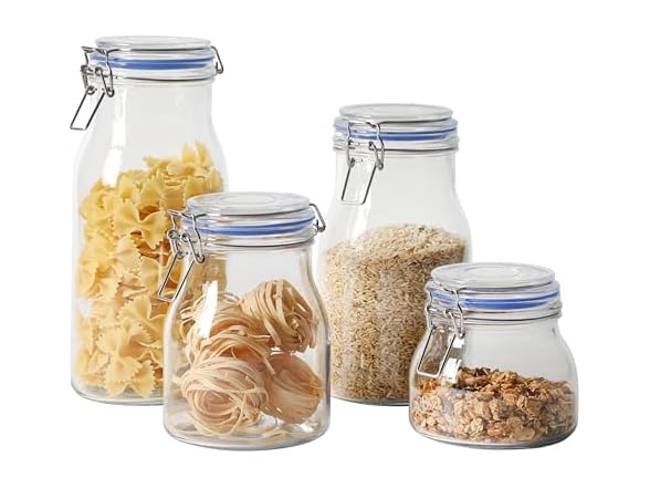 Sur La Table Lyon Court 4-Piece Glass Canister Set