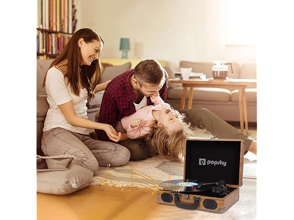 Popsky Record Player with Speakers