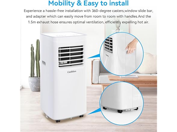 Coolblus portable air conditioner,7300 BTU 450sqft