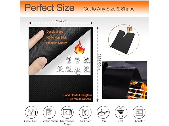 Demiwise 3 Pack Oven Liners for Bottom of Oven, 16x24