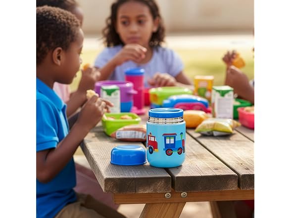 Wildkin Kids 10 oz Insulated Food Jar, Trains, Planes & Trucks