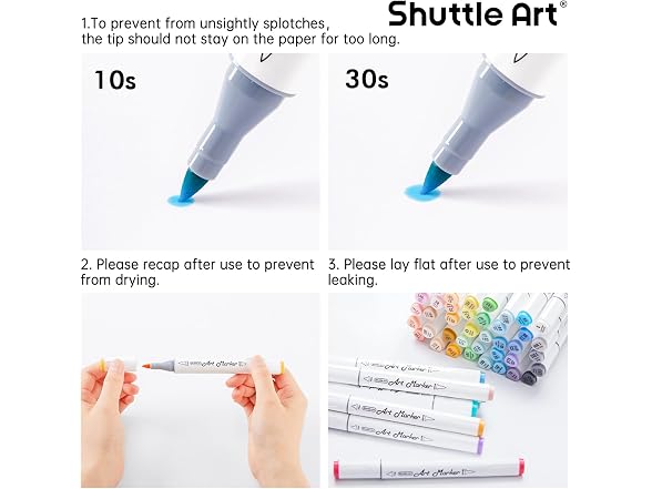 Shuttle Art Brush Tip Alcohol Markers