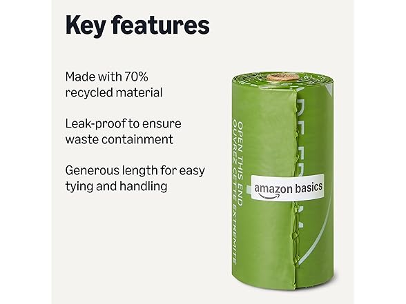Amazon Basics Waste Bag,70% Recycled 900 Pack