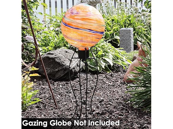Sunnydaze Steel Gazing Globe Stand-Black