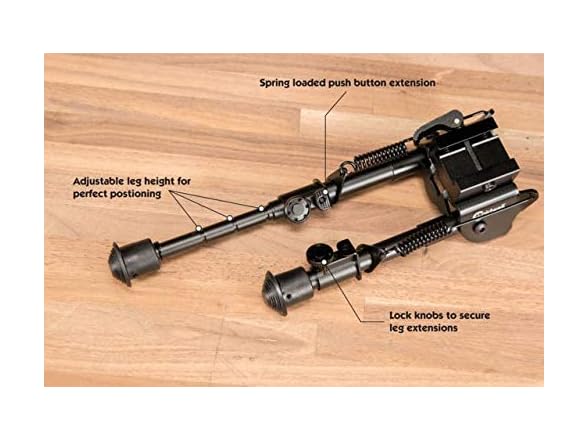 Caldwell XLA Fixed Pic Rail Bipod with Collapsible Design