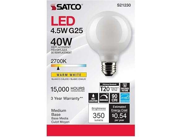 Satco FLMNT LED BULB G25 WW