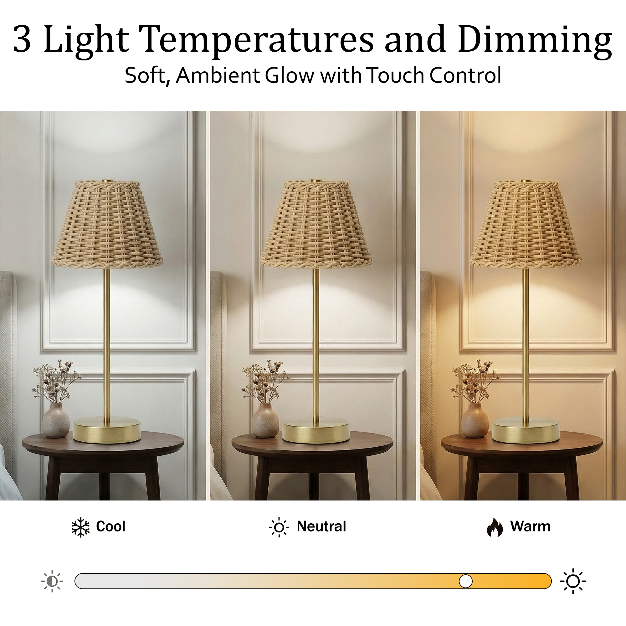 Gold Base Woven Shade Smooth Lamp - Gallery 17
