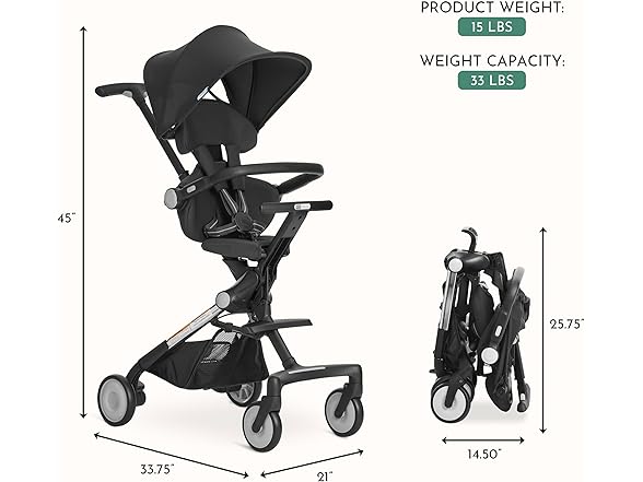 Evolur volur Velo Rider Travel Stroller – Compact, Lig