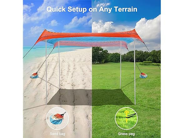 BEW Beach Canopy Sun Shade Sail