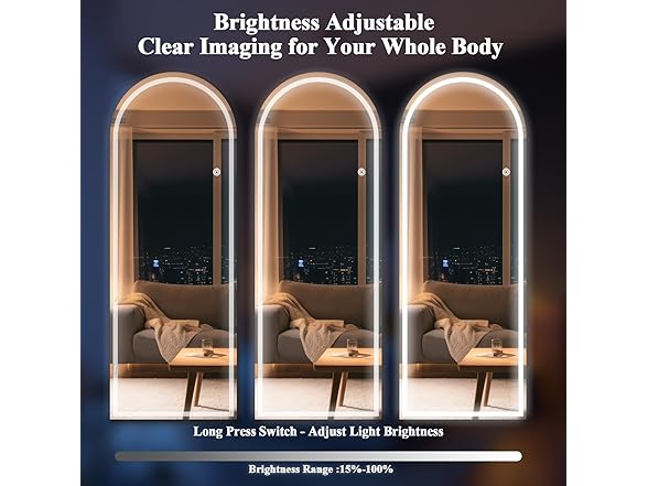 VETROVUE Arched LED Mirror Full Length