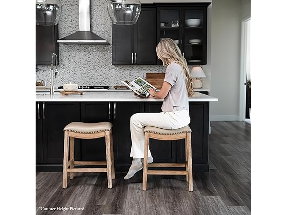 Adrien Backless Bar Stool 31" Saddle Seat