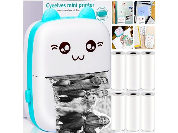 Cyeelves Cyeelves Mini Printer Portable, Pocket