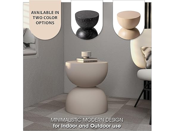 LeisureMod Sage Fiberstone Side Table