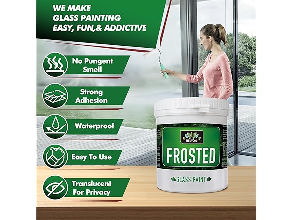 Meuvcol Frosted Glass Paint - Privacy Window Pa