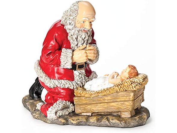 Roman Kneeling Santa Christmas Figurine