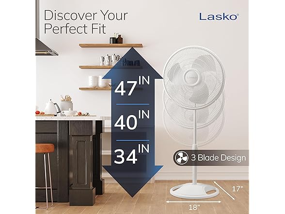 Lasko 2520 16 Inch 3-Speed Quiet Adjust