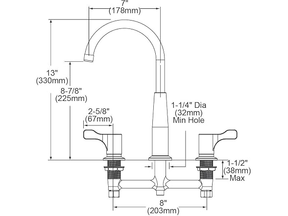 Elkay LKD232SC Chrome Concealed Deck Mount Faucet