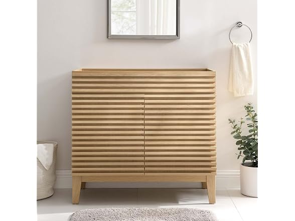36 in. Render Bathroom Vanity Cabinet, Oak