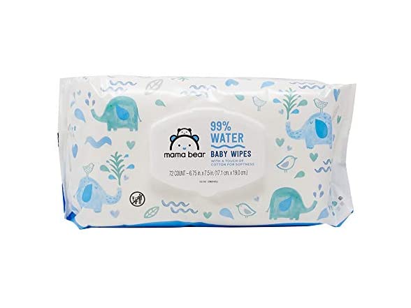 Water Baby Wipes, 72 Count