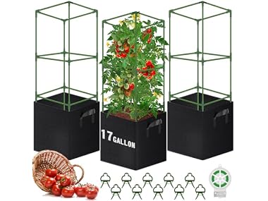 $28.99, Was $49.99, 42% Off! WLLEYAY 3 Pack Square Tomato Cages dealfomo