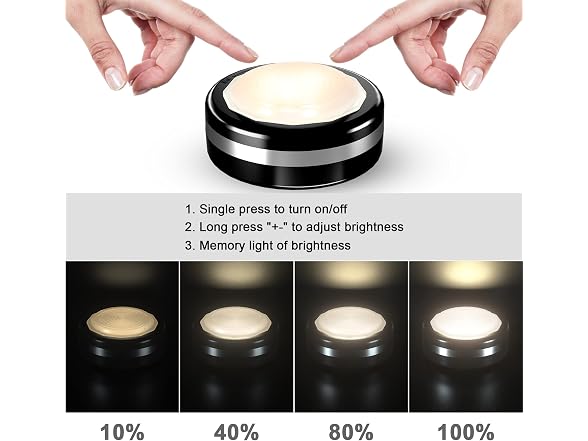 Starxing Black Housing 6 Pack LED Puck Lights