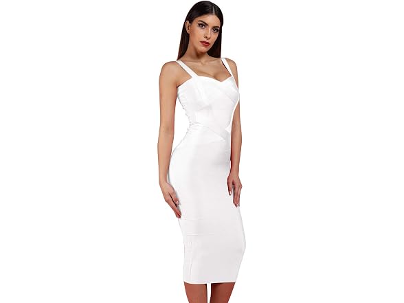 Whoinshop Women (XS) Rayon Strap Celebrity Dress