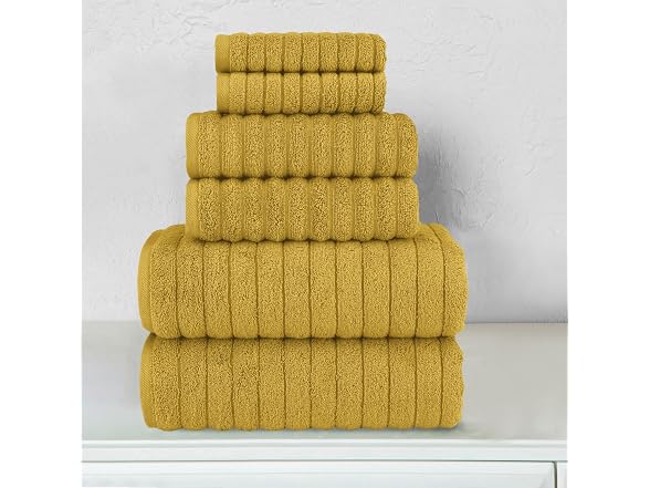 Elegant Comfort 100% Turkish Cotton Corduroy Towels, Gold