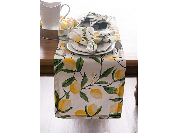 DII Lemon Bliss Tabletop Collection, Table Runner, 14x108