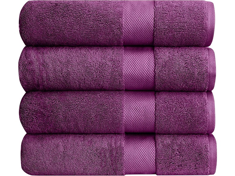 Bumble Combed Cotton Thick Bath Towels- 4 Pk