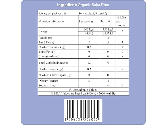 24 Mantra Organic Bajra Atta 2lb