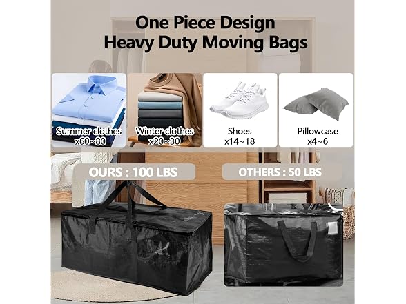10 Pack Waterproof Moving Storage Bags