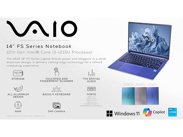 Vaio 14.1" Intel Core i3 8GB/512G