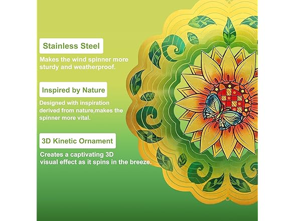GOTOME Sunflower Wind Spinners 3D