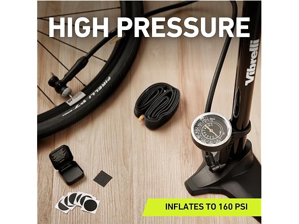 VIBRELLI Bike Floor Pump with Gauge &