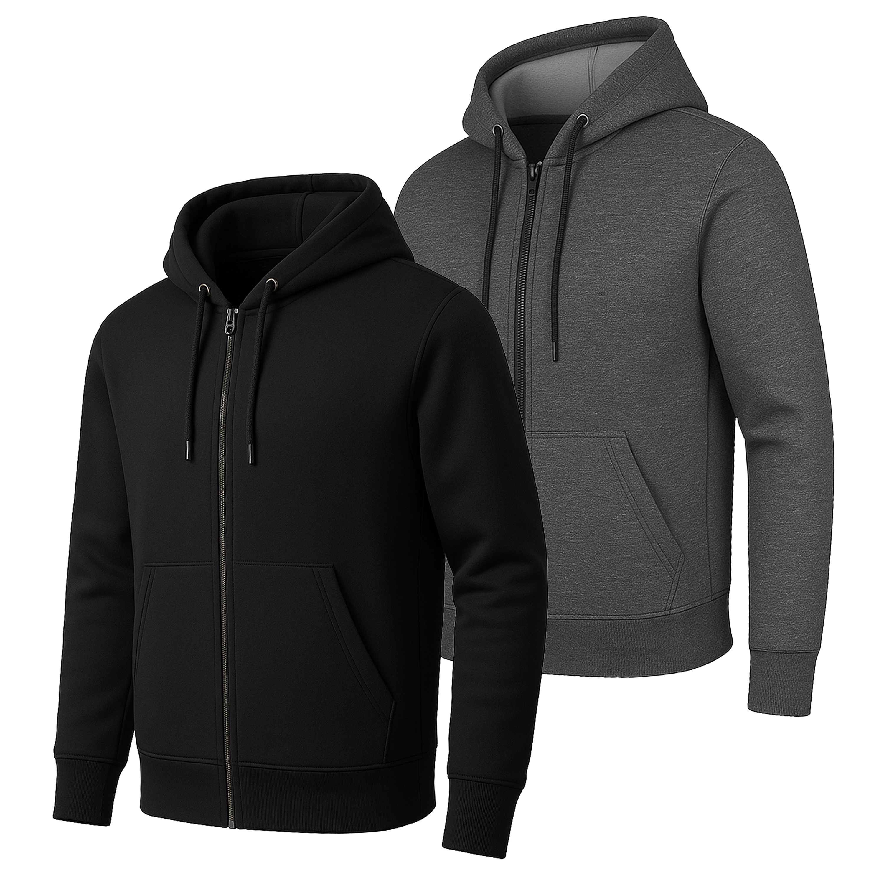 Mens Heavyweight Fleece-Lined Tech Zip Hoodie - Gallery 23