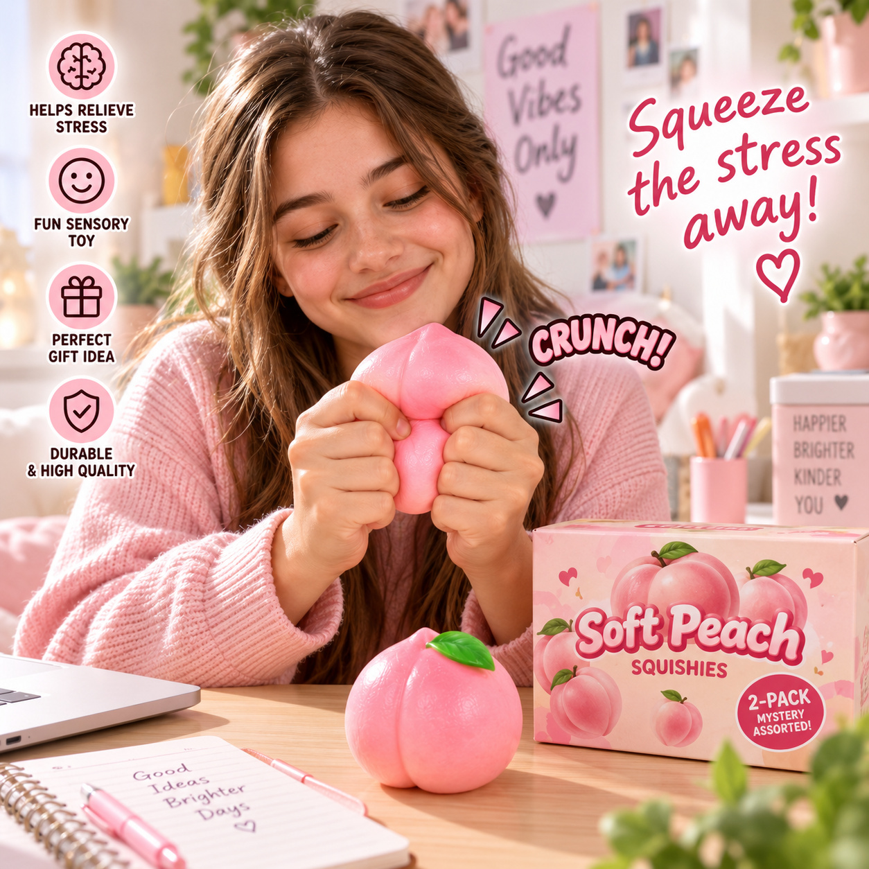 Soft Peach Crunch Squishy 2-Pk - Gallery 5