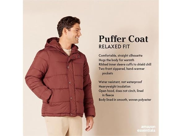 Amazon Essentials Men Heavyweight Long-sleeve Coat