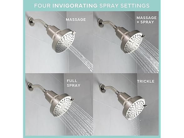 4-Setting Shower Head Brushed Nickel