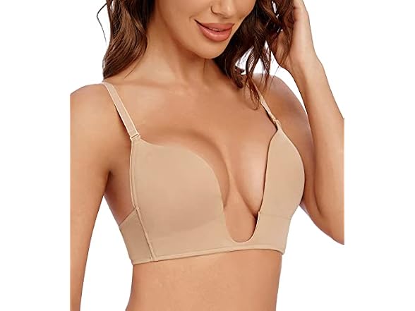 Wekofi Women (40D) Plunge Bras Low Back Bra