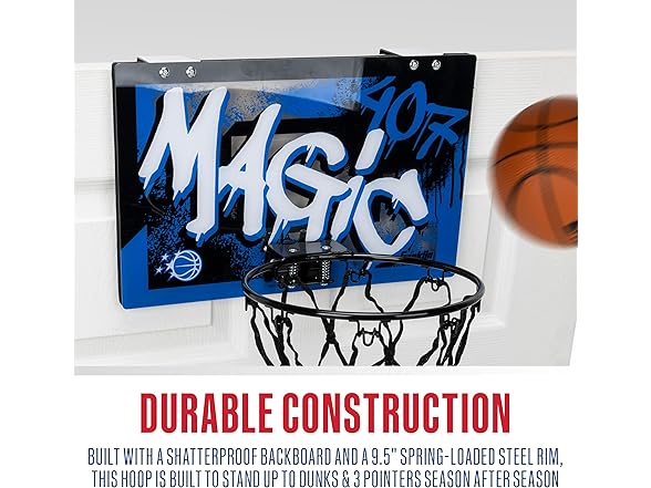 Franklin Sports NBA Orlando Magic Over The Door Basketball Hoop