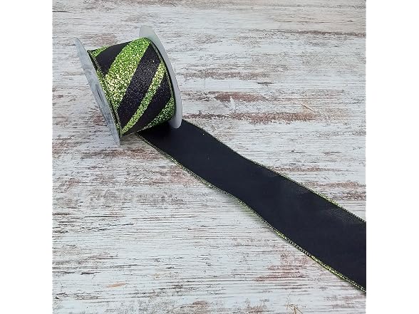 Black Lime Green Glitter Diagonal Stripe