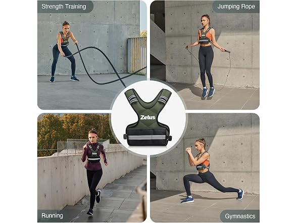 ZELUS Green Adjustable Weighted Vest 4-10lbs