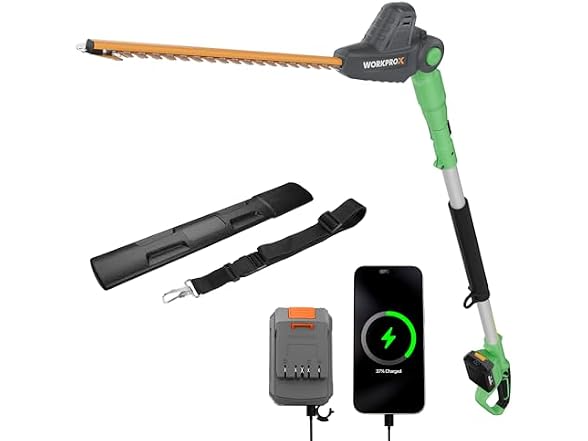 WORKPROX 20V Cordless Pole Hedge Trimmer