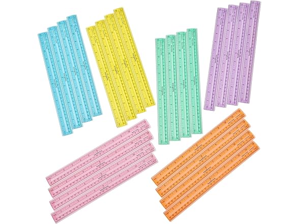 Semiflexible Safe-T Plastic Rulers, 24Pk