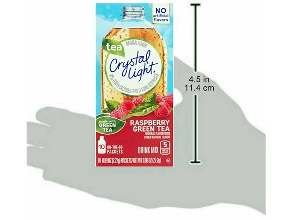 10CT Crystal Light On The Go Raspberry Green Tea