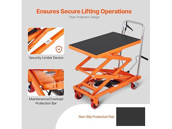 VEVOR Hydraulic Lift Table Cart, 330lbs