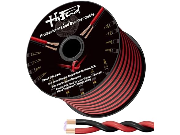 HiFind 14/2 Gauge 100 FT Red Black Hook