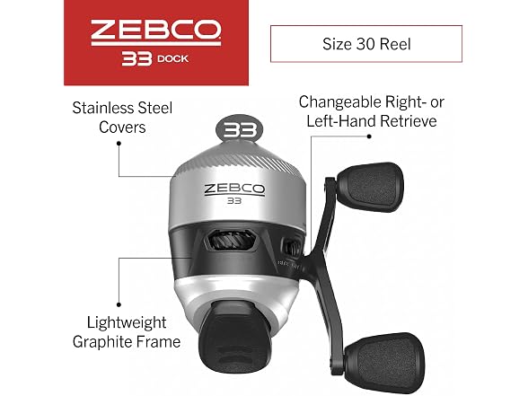 Zebco 33 Dock Spincast Reel and Fishing Rod Combo