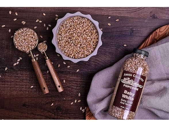 Amish Country Popcorn | 14 oz Bottle | Baby White Popcorn Kernels